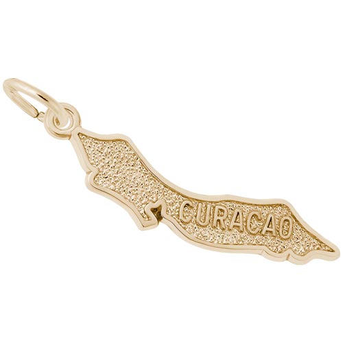 10K Gold Curacao Island Map Charm by Rembrandt Charms