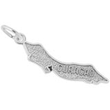 14K White Gold Curacao Island Map Charm by Rembrandt Charms