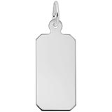 14k White Gold Classic Rectangle Charm Tag by Rembrandt Charms