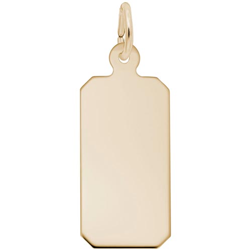 14K Gold Rectangle Charm Tag Series 35 by Rembrandt Charms 14K Gold Rectangle Charm Tag Series 35 by Rembrandt Charms
