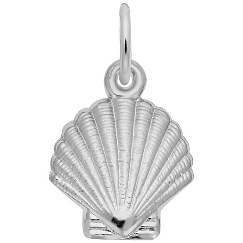 14K White Gold Clamshell Charm by Rembrandt Charms 14K White Gold Clamshell Charm by Rembrandt Charms