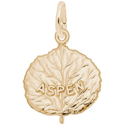 14K Gold Aspen Leaf Charm by Rembrandt Charms