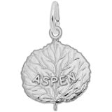 14K White Gold Aspen Leaf Charm by Rembrandt Charms