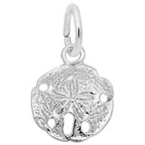 14K White Gold Sand Dollar Accent Charm by Rembrandt Charms