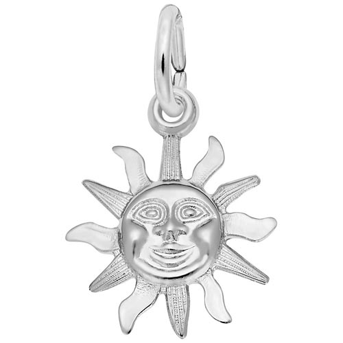14K White Gold Small Sunshine Charm by Rembrandt Charms