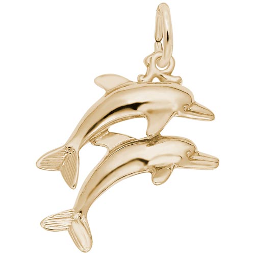 14K Gold Dolphins Charm by Rembrandt Charms