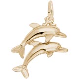 Gold Plate Dolphins Charm by Rembrandt Charms