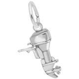 14K White Gold Outboard Boat Motor Charm by Rembrandt Charms
