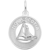 14K White Gold Nova Scotia Sailboat Ring Charm by Rembrandt Charms