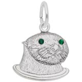 14k White Gold Sea Otter (green) Charm by Rembrandt Charms