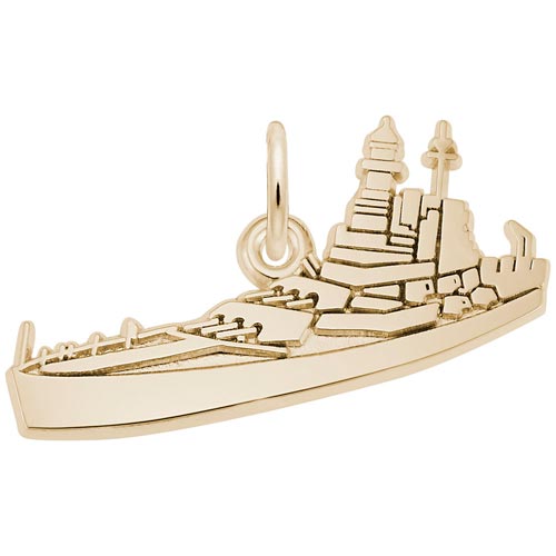 Gold Plate USS North Carolina Charm by Rembrandt Charms Gold Plate USS North Carolina Charm by Rembrandt Charms