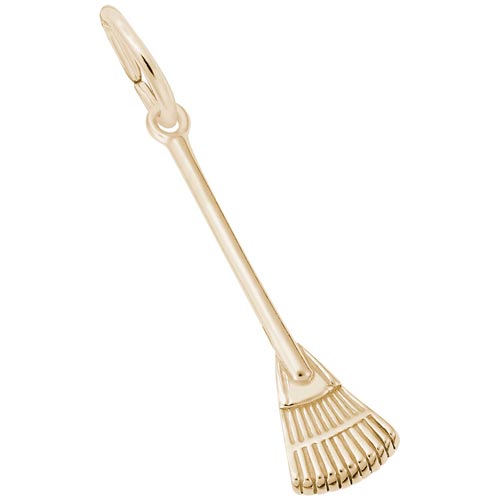 14K Gold Rake Charm by Rembrandt Charms