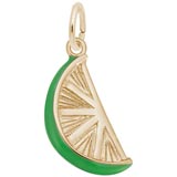 Rembrandt  Lime Slice Charm, 10k Yellow Gold