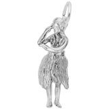 14k White Gold Hawaiian Dancer Charm by Rembrandt Charms