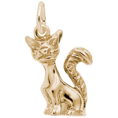 14K Gold Cat Charm by Rembrandt Charms