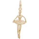 Gold Plate Pointed Toes Ballet Dancer Charm by Rembrandt Charms
