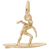 Rembrandt Surfer Charm, Gold Plate