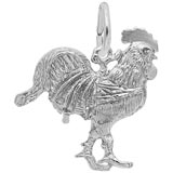 14K White Gold Rooster Charm by Rembrandt Charms