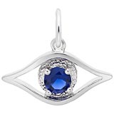 14K White Gold Evil Eye Charm by Rembrandt Charms