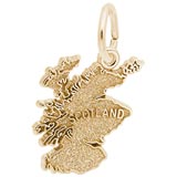 14K Gold Scotland Map Charm by Rembrandt Charms