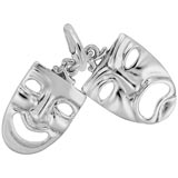 14K White Gold Theatre Masks Charm by Rembrandt Charms