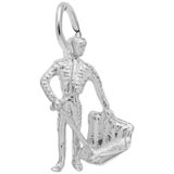 14K White Gold Bull Fighter Charm by Rembrandt Charms