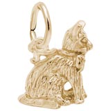 Gold Plate Sitting Cat Charm by Rembrandt Charms