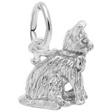 14K White Gold Sitting Cat Charm by Rembrandt Charms