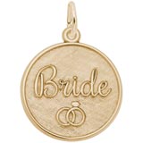 14K Gold Bride Disc Charm