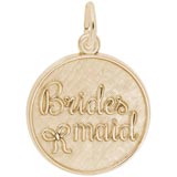 14K Gold Bridesmaid Disc Charm