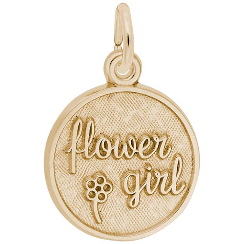 Rembrandt Flower Girl Disc Charm in Gold Plate.