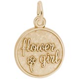 Rembrandt Flower Girl Disc Charm in Gold Plate.