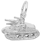 14K White Gold Army Tank Charm by Rembrandt Charms