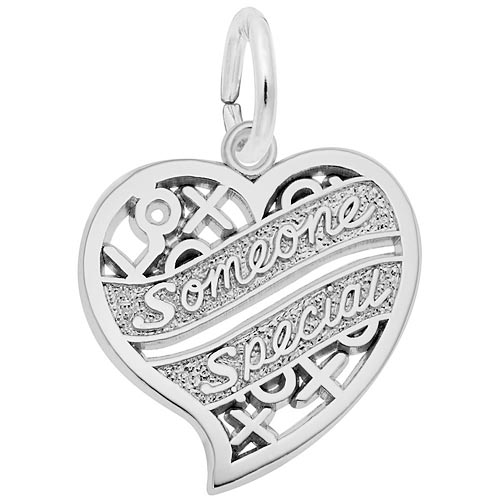 14K White Gold Someone Special Heart Charm by Rembrandt Charms
