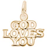 14K Gold God Loves You Charm by Rembrandt Charms