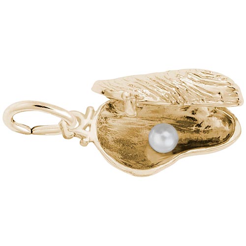 gold oyster charm