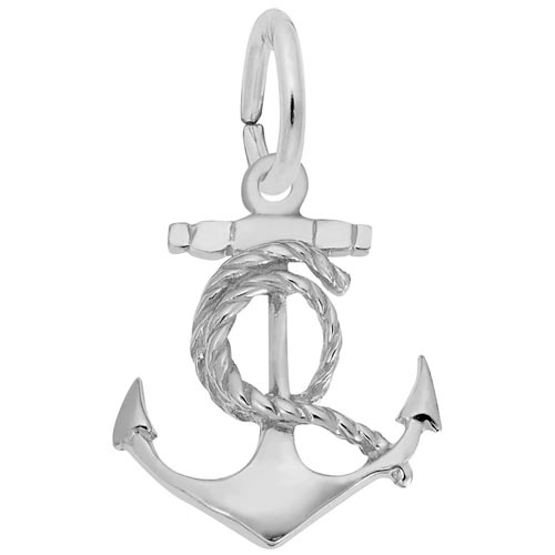 Sterling Silver Ships Anchor Charm with Rope by Rembrandt Charms