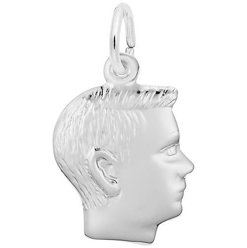 14k White Gold Boy's Head Charm by Rembrandt Charms 14k White Gold Boy's Head Charm by Rembrandt Charms