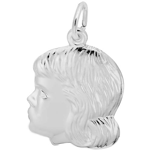 Rembrandt Girls Head Charm, Sterling Silver