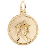 10K Gold Female Graduate Disc Charm by Rembrandt Charms