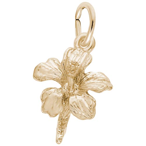 14K Gold Hibiscus Flower Accent Charm by Rembrandt Charms 14K Gold Hibiscus Flower Accent Charm by Rembrandt Charms
