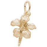 Gold Plate Hibiscus Flower Accent Charm by Rembrandt Charms