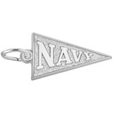 14K White Gold Navy Pennant Flag Charm by Rembrandt Charms