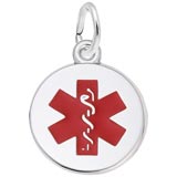 14k White Gold Medical Alert (red) by Rembrandt Charms
