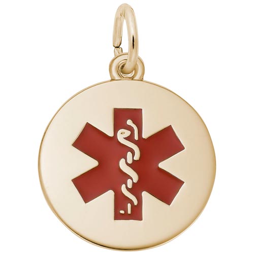 10k Gold Medical Alert (red) Charm by Rembrandt Charms 10k Gold Medical Alert (red) Charm by Rembrandt Charms