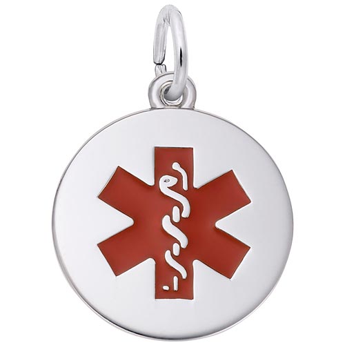 Sterling Silver Medical Alert (red) Charm by Rembrandt Charms Sterling Silver Medical Alert (red) Charm by Rembrandt Charms