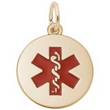10k Gold Medical Alert (red) Charm by Rembrandt Charms