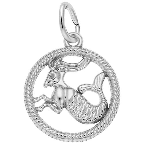 14k White Gold Capricorn Zodiac Charm by Rembrandt Charms 14k White Gold Capricorn Zodiac Charm by Rembrandt Charms