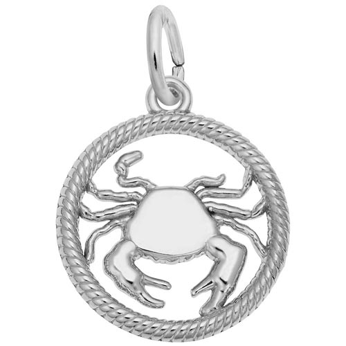 14k White Gold Cancer Zodiac Charm by Rembrandt Charms 14k White Gold Cancer Zodiac Charm by Rembrandt Charms
