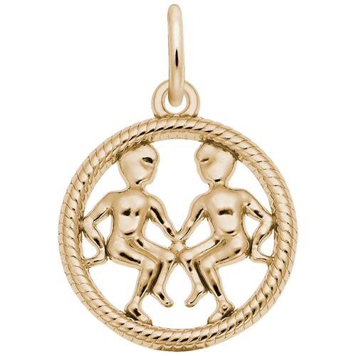 10k Gold Gemini Zodiac Charm by Rembrandt Charms 10k Gold Gemini Zodiac Charm by Rembrandt Charms